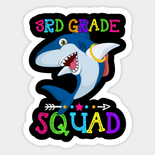 Shark Team 3rd Grade Squad Teacher Back To School Sticker